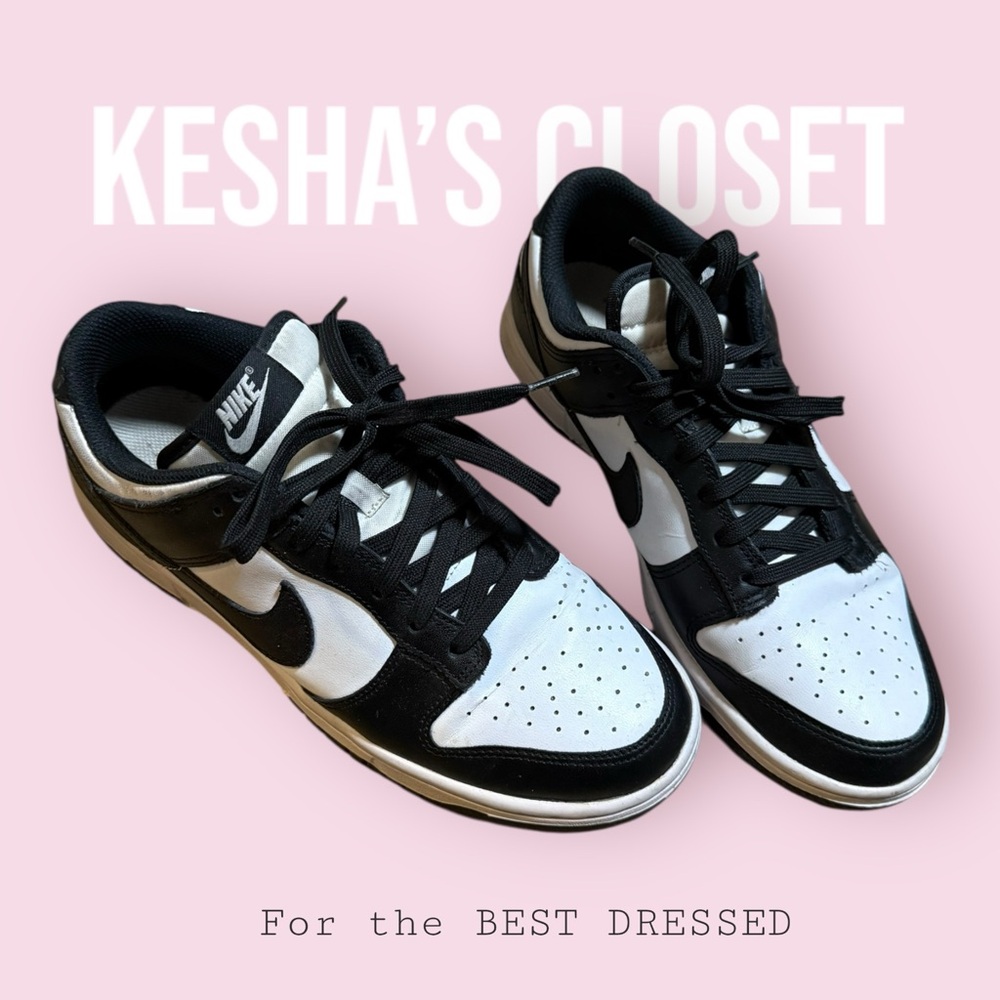 NIKE women’s black + white dunks